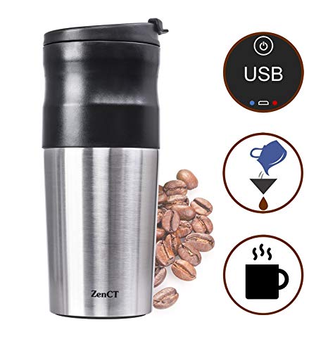 ZenCT Single Cup Coffee Maker, Single Serve Portable Coffee Grinder ...